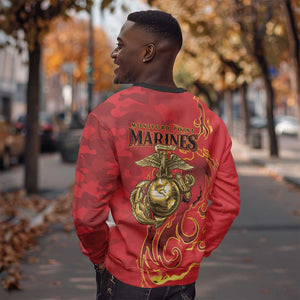 Montford Point Marines Sweatshirt Flame Fire Military Red Camo