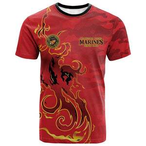 Montford Point Marines T shirt Flame Fire Military Red Camo