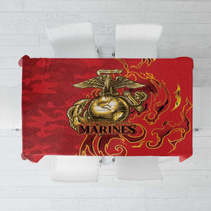 Montford Point Marines Tablecloth Flame Fire Military Red Camo