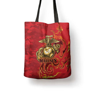 Montford Point Marines Tote Bag Flame Fire Military Red Camo