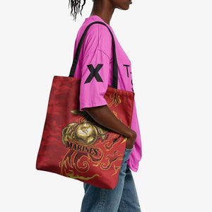 Montford Point Marines Tote Bag Flame Fire Military Red Camo