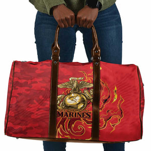 Montford Point Marines Travel Bag Flame Fire Military Red Camo