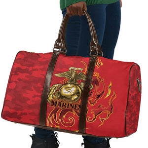 Montford Point Marines Travel Bag Flame Fire Military Red Camo