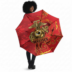 Montford Point Marines Umbrella Flame Fire Military Red Camo