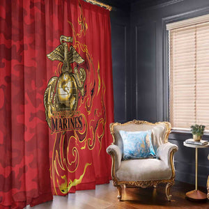 Montford Point Marines Window Curtain Flame Fire Military Red Camo