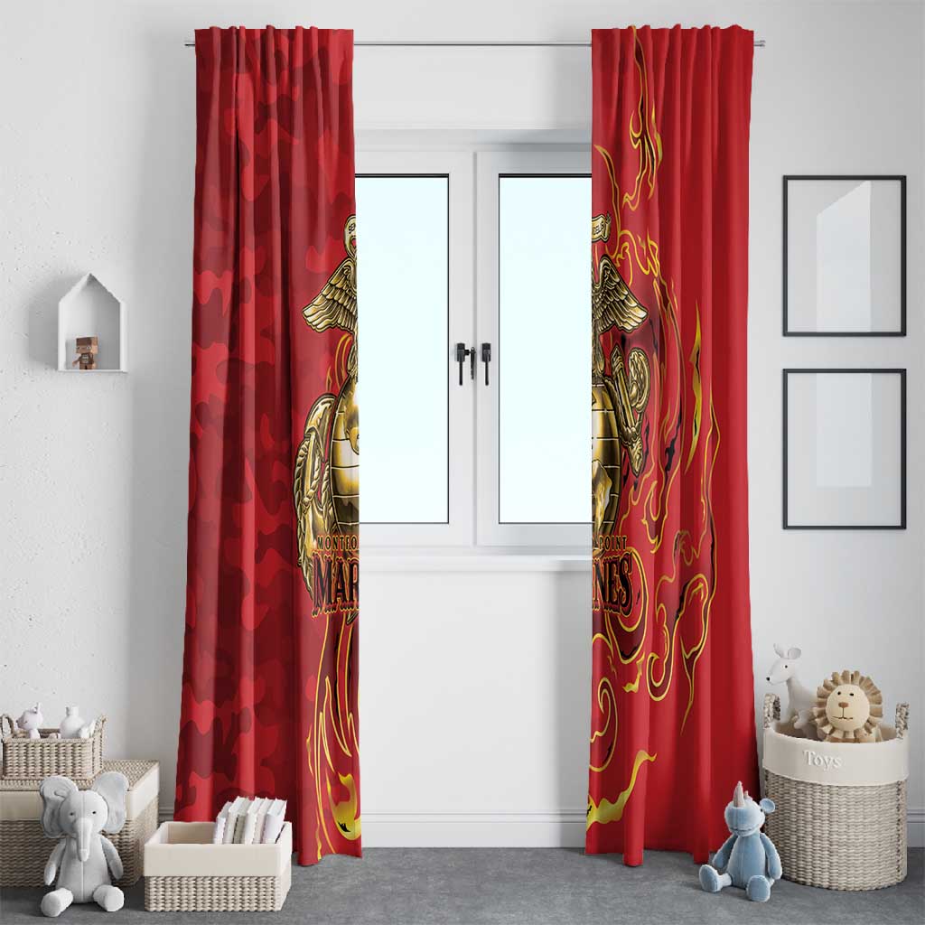 Montford Point Marines Window Curtain Flame Fire Military Red Camo