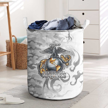 Montford Point Marines Laundry Basket Flame Fire Military White Camo