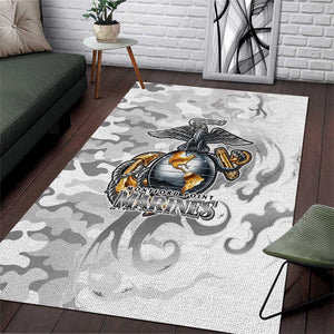 Montford Point Marines Area Rug Flame Fire Military White Camo