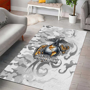 Montford Point Marines Area Rug Flame Fire Military White Camo