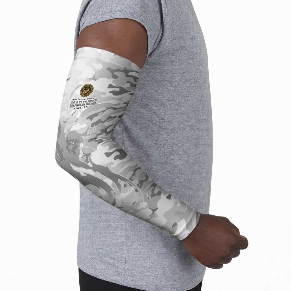 Montford Point Marines Arm Sleeves Flame Fire Military White Camo