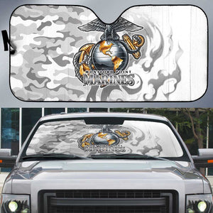 Montford Point Marines Auto Sun Shade Flame Fire Military White Camo