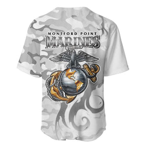 Montford Point Marines Baseball Jersey Flame Fire Military White Camo