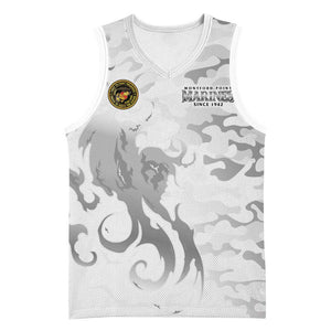 Montford Point Marines Basketball Jersey Flame Fire Military White Camo