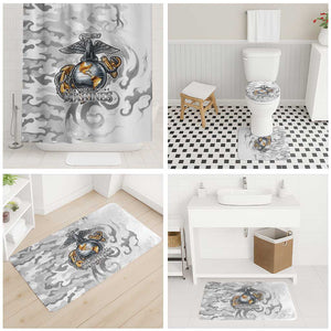 Montford Point Marines Bathroom Set Flame Fire Military White Camo