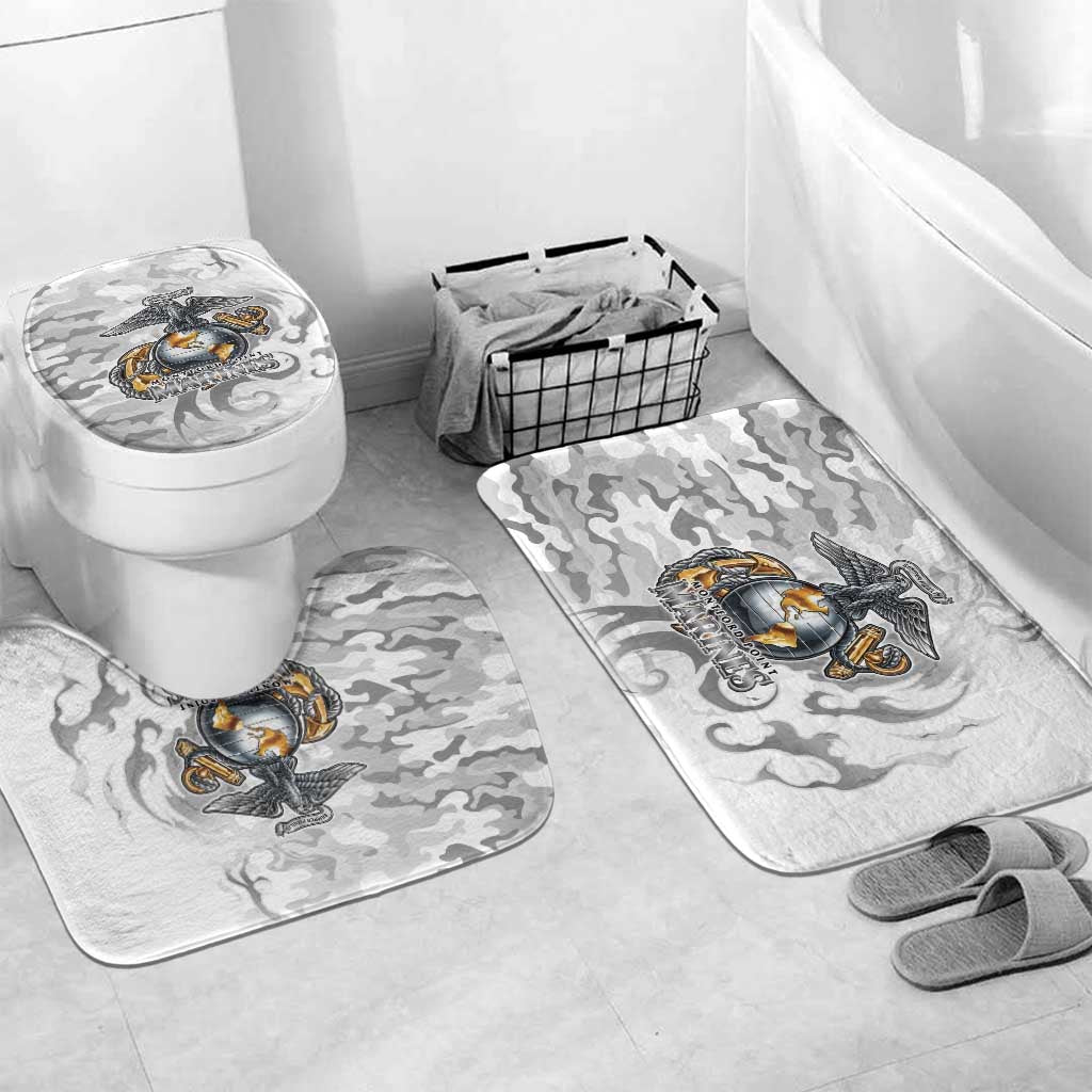 Montford Point Marines Bathroom Set Flame Fire Military White Camo
