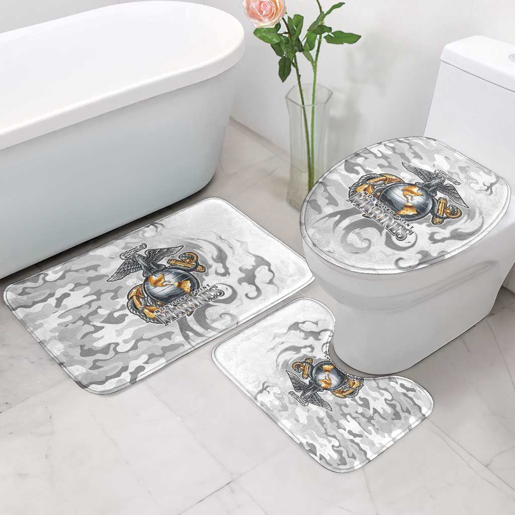 Montford Point Marines Bathroom Set Flame Fire Military White Camo