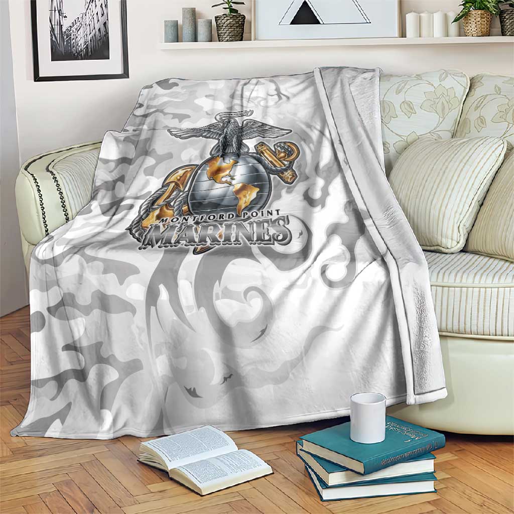 Montford Point Marines Blanket Flame Fire Military White Camo