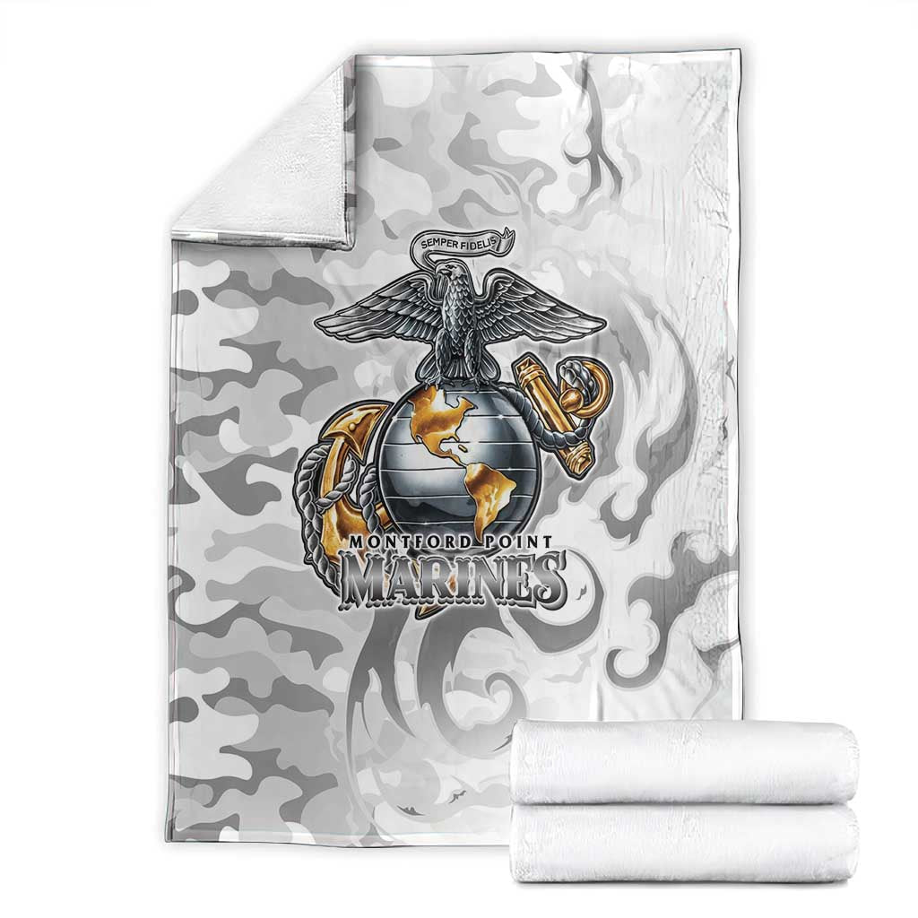 Montford Point Marines Blanket Flame Fire Military White Camo