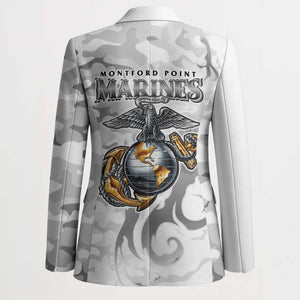Montford Point Marines Blazer Flame Fire Military White Camo