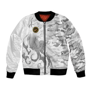 Montford Point Marines Bomber Jacket Flame Fire Military White Camo