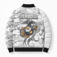 Montford Point Marines Bomber Puffer Jacket Flame Fire Military White Camo