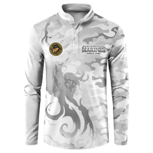 Montford Point Marines Button Sweatshirt Flame Fire Military White Camo