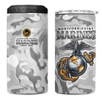 Montford Point Marines 4 in 1 Can Cooler Tumbler Flame Fire Military White Camo