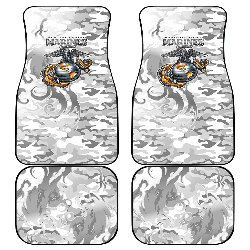 Montford Point Marines Car Mats Flame Fire Military White Camo