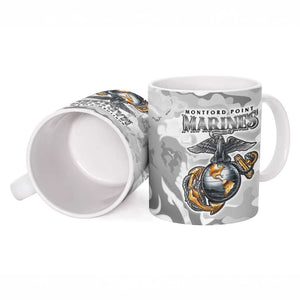 Montford Point Marines Ceramic Mug Flame Fire Military White Camo