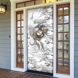 Montford Point Marines Door Cover Flame Fire Military White Camo