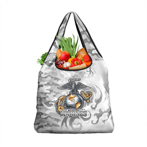Montford Point Marines Grocery Bag Flame Fire Military White Camo