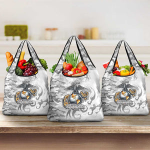 Montford Point Marines Grocery Bag Flame Fire Military White Camo