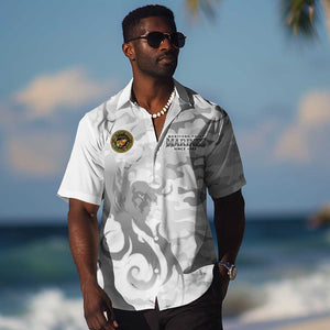 Montford Point Marines Hawaiian Shirt Flame Fire Military White Camo