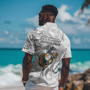 Montford Point Marines Hawaiian Shirt Flame Fire Military White Camo