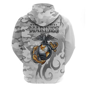 Montford Point Marines Hoodie Flame Fire Military White Camo