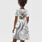 Montford Point Marines Kid Short Sleeve Dress Flame Fire Military White Camo