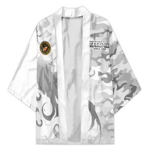Montford Point Marines Kimono Flame Fire Military White Camo