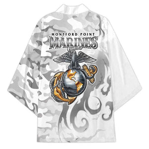 Montford Point Marines Kimono Flame Fire Military White Camo