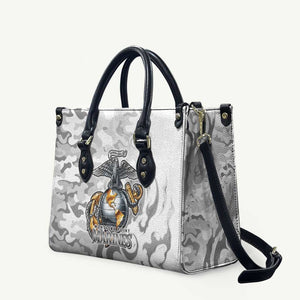 Montford Point Marines Leather Bag Flame Fire Military White Camo