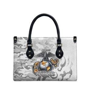 Montford Point Marines Leather Bag Flame Fire Military White Camo