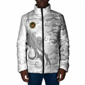 Montford Point Marines Padded Jacket Flame Fire Military White Camo