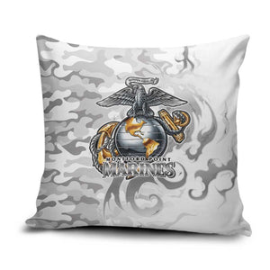 Montford Point Marines Pillow Cover Flame Fire Military White Camo