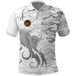 Montford Point Marines Polo Shirt Flame Fire Military White Camo