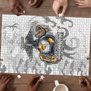 Montford Point Marines Puzzle Flame Fire Military White Camo
