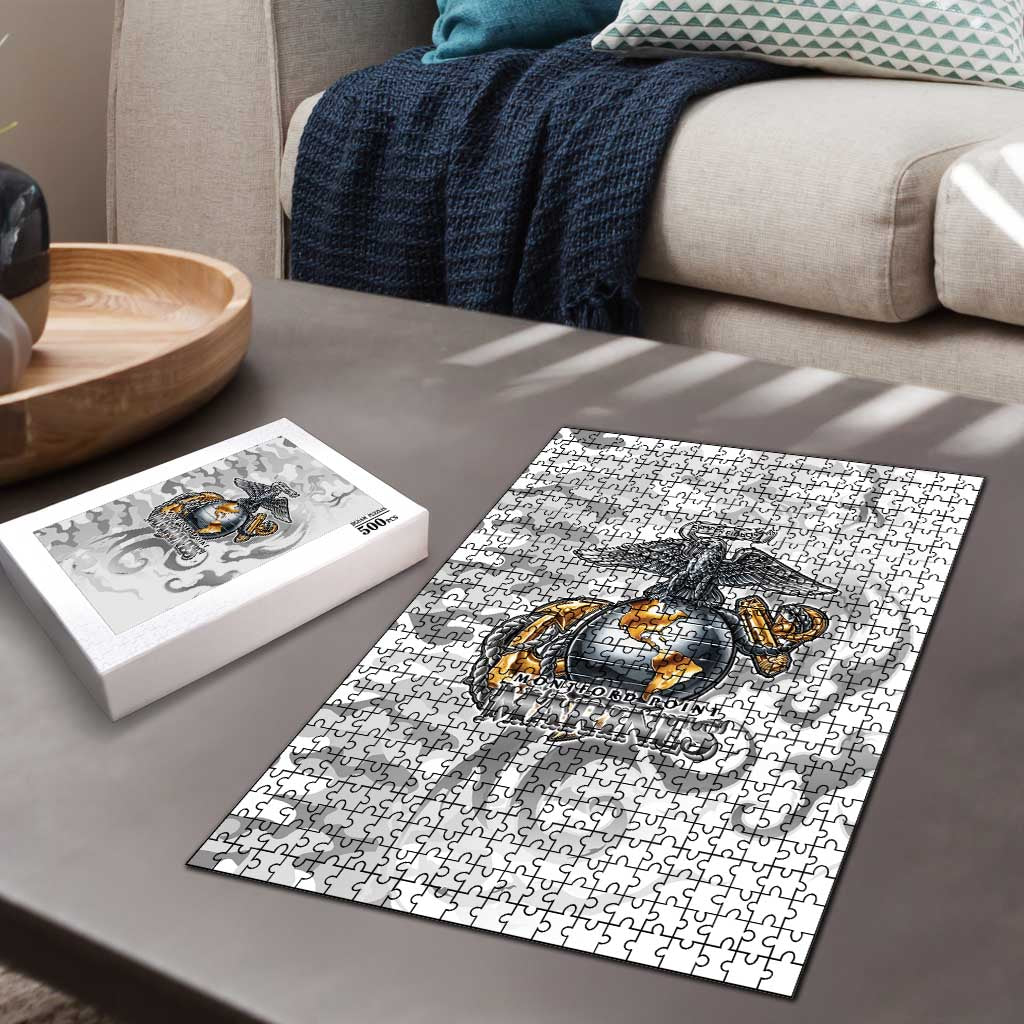 Montford Point Marines Puzzle Flame Fire Military White Camo