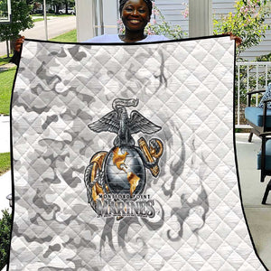 Montford Point Marines Quilt Flame Fire Military White Camo