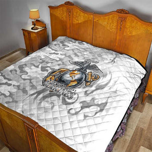 Montford Point Marines Quilt Flame Fire Military White Camo
