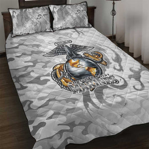 Montford Point Marines Quilt Bed Set Flame Fire Military White Camo