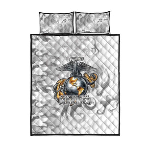 Montford Point Marines Quilt Bed Set Flame Fire Military White Camo