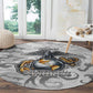 Montford Point Marines Round Carpet Flame Fire Military White Camo